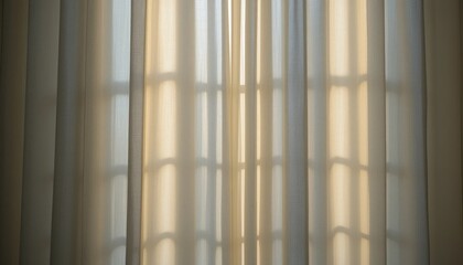 Light filtering through sheer curtains modern room interior photography soft atmosphere close-up view serenity and calmness