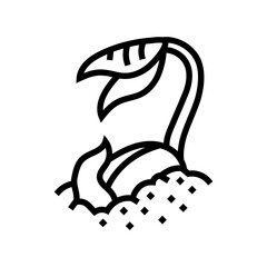plant sprout eco conscious line icon vector illustration