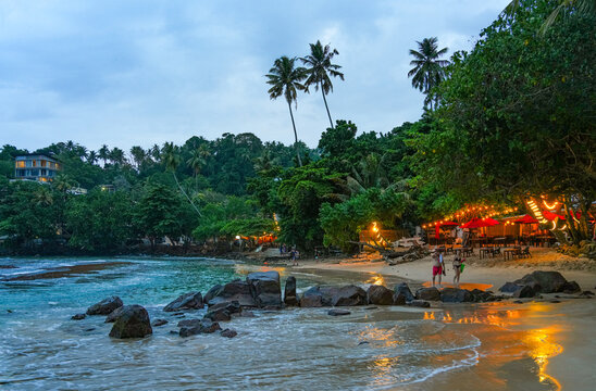 Scenic landscape of Weligama Beach in Sri Lanka, Asia