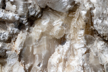 Quartz rock structure texture, close up background.
