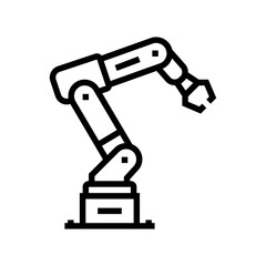 Fototapeta premium industrial robot arm industry 5 line icon vector illustration