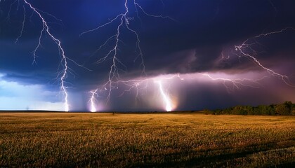 Real flashes of lightning during a thunderstorm