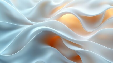 Obraz premium Abstract White Fabric Wave Surface With Soft Lighting and Textured Details