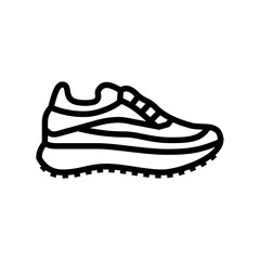 nordic walking shoes line icon vector illustration