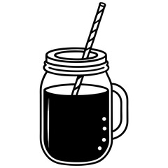 AI-generated mason jar drink line art – perfect for print, decor, or digital design projects.