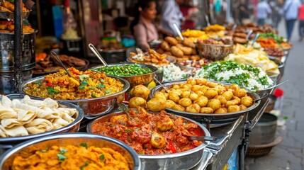 Obraz premium Colorful Street Food Stall