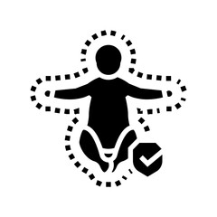 immunization child care nurse glyph icon vector illustration