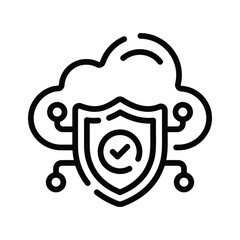 Get your hands on cloud encryption line icon