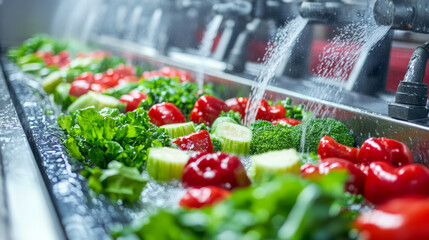 Washing fresh vegetables for meal prep kitchen food photography clean environment close-up healthy eating tips