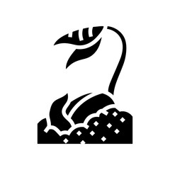 plant sprout eco conscious glyph icon vector illustration