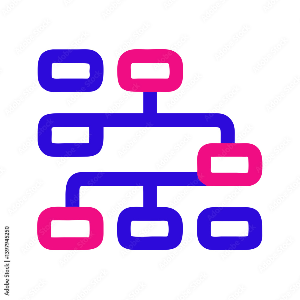 Poster diagram of task dependencies in bold colors