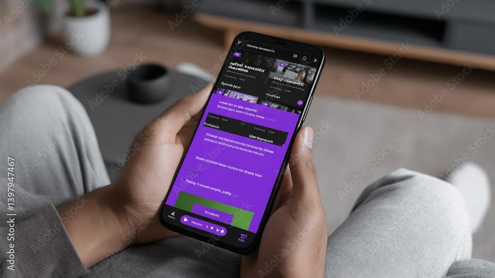 Poster mobile app interface showcasing shared content on social media generative ai
