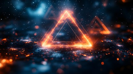 a close up of a triangle with a light in the middle