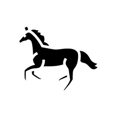 galloping horse breeding glyph icon vector illustration