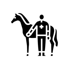 vet horse breeding glyph icon vector illustration