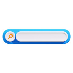 Search bar design with blue background and magnifying glass icon. Suitable for websites, apps, and digital marketing materials. Search engine concept