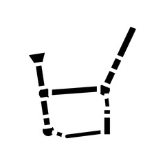 halter horse breeding glyph icon vector illustration