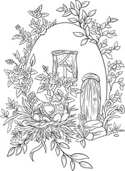 Easter egg chicken coloring book