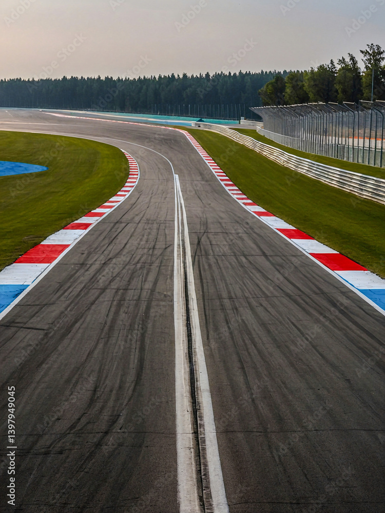Poster empty f1 track section, capturing a calm moment at the circuit.