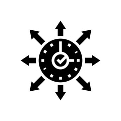 flexible work schedule hybrid work glyph icon vector illustration