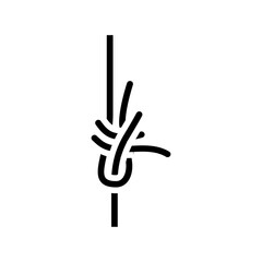 sheet bend nautical knot glyph icon vector illustration