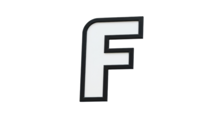 Isolated Letter F with Black Border