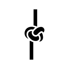 stopper knot nautical glyph icon vector illustration