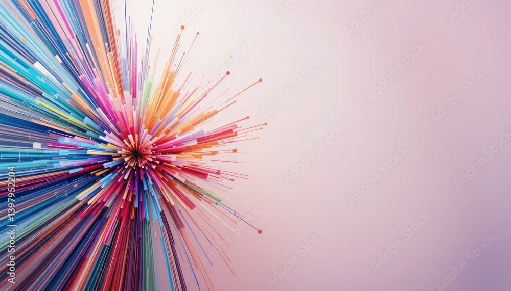 Poster dynamic color burst abstract art digital creation vibrant background colorful explosion contemporary