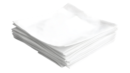 White Paper Napkin Stack Isolated on White Background for Professional Events and Dining Settings