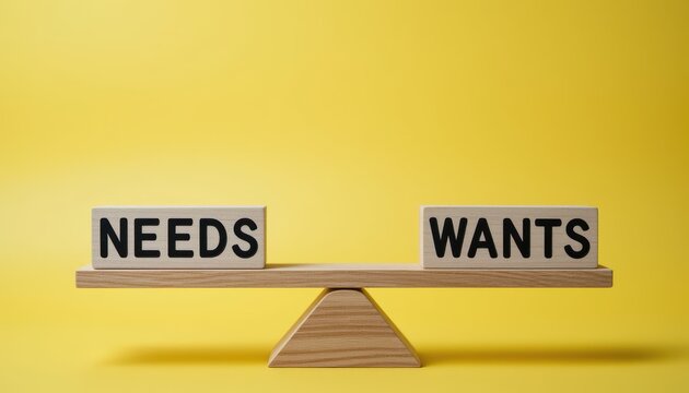 Balance concept, needs and wants