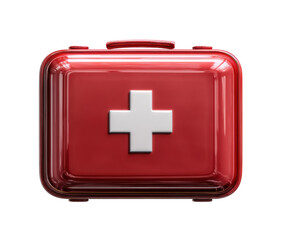 Obraz premium First aid kit for emergency care and health safety preparation on a transparent background, cut out