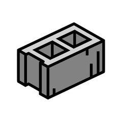 block cement concrete color icon vector illustration