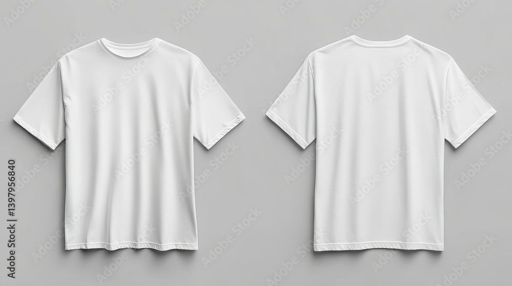Poster blank white tshirt mockup front and back view high resolution apparel template perfect for design pr