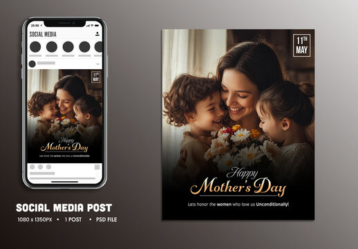 Happy Mother&rsquo;s Day Editable Social Media Post, Honoring Unconditional Love.