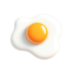 3 d sunny side up isolated on white background
