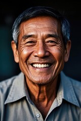 smiling man with gray hair and a gray shirt