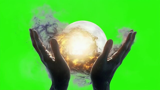 summoner's hands opening a small chaotic portal, eldritch energy spilling out