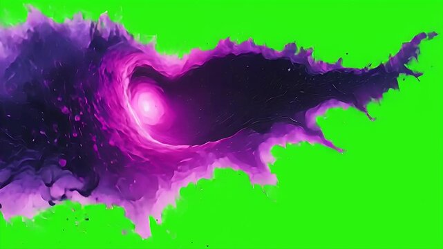 tear in reality revealing a chaotic void, surrounded by glowing purple and black eldritch energy