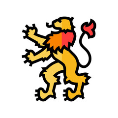 lion heraldic color icon vector illustration