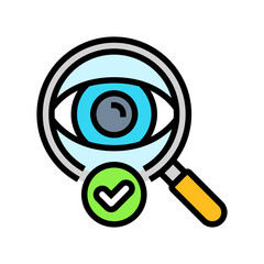 health check optometry vision eye color icon vector illustration