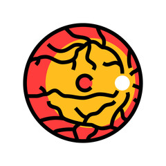 retina examination optometry vision color icon vector illustration