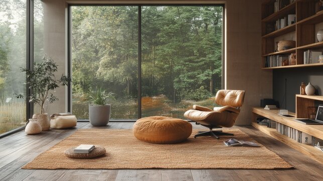 A calming scene for remote work, neutral decor, and essentials forming a balanced layout 