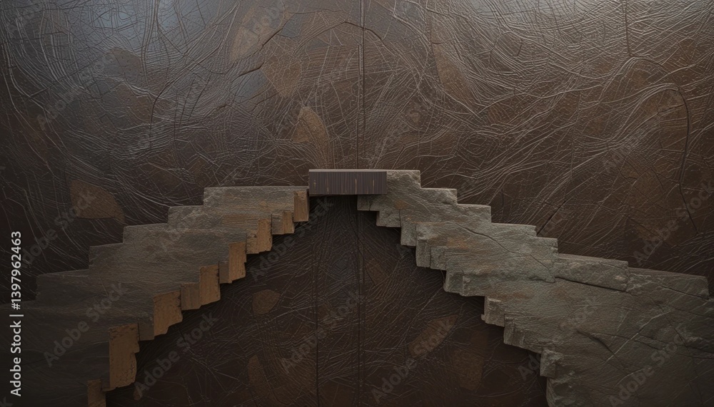 Poster staircase design elements modern architecture interior space minimalist environment perspective view