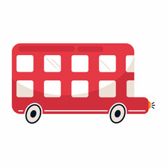 English red double decker bus on white background. symbol of England and London.