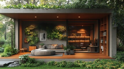 Digital workspace with nature touch, neutral surroundings, and relaxing ambiance promoting focus 