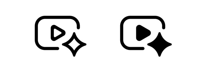 Ai icon featuring a play button and star design used in artificial intelligence tools and apps.