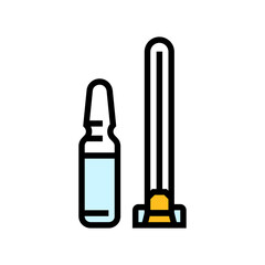 needle vial immunization color icon vector illustration