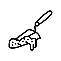 trowel cement concrete line icon vector illustration