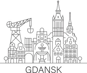 Gdansk City Line Draw Simple Minimalist
