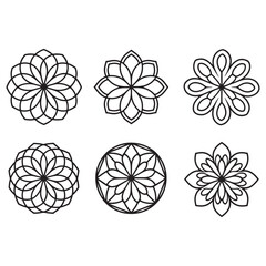 Obraz premium Mandala Design Vector, Black Silhouette Mandala Design
